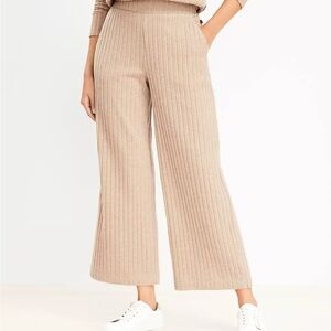 Lou & Grey Brushed Ribbed Wide-Leg Pants